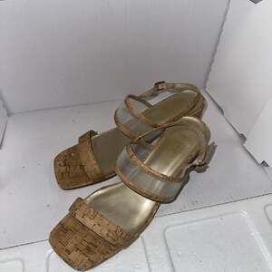 Prima Florida Natural Cork Slingback Block Heel Sandals